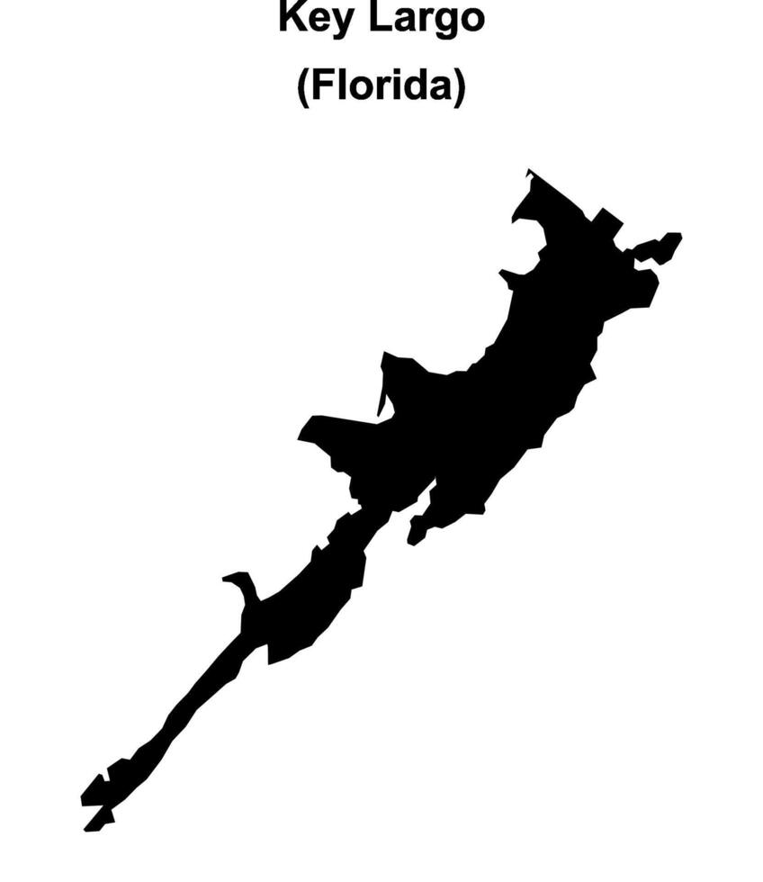 Key Largo, Florida blank outline map vector