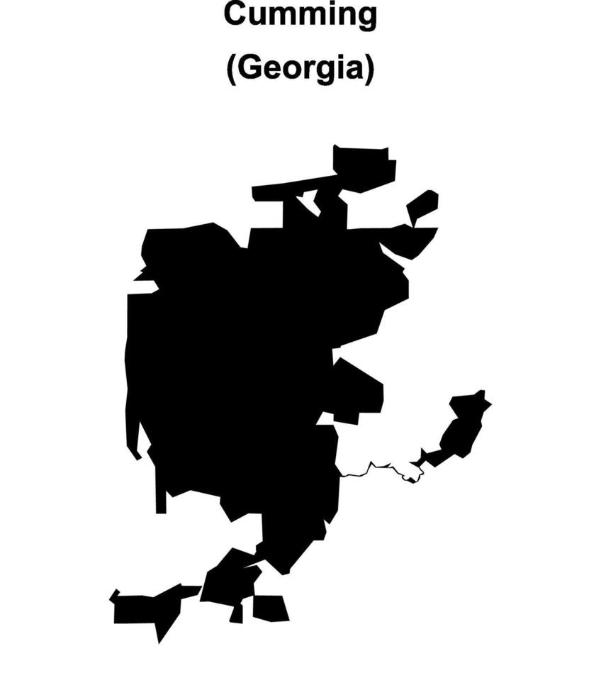 Cumming, Georgia blank outline map vector