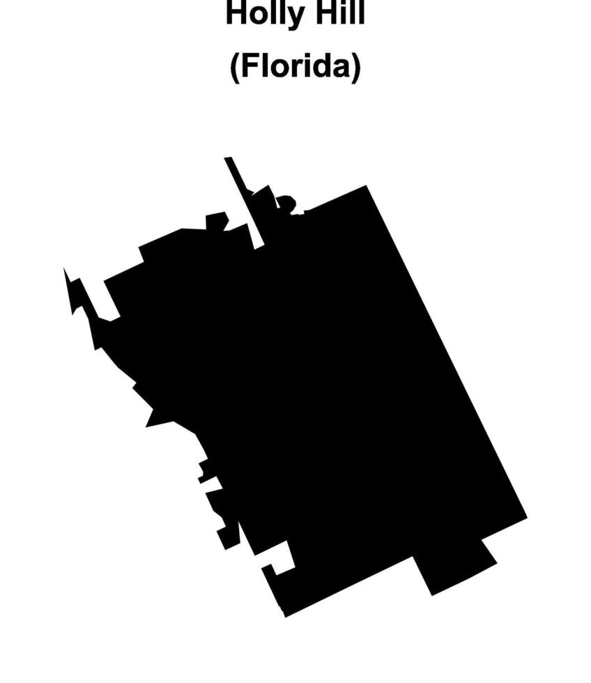 Holly Hill, Florida blank outline map vector