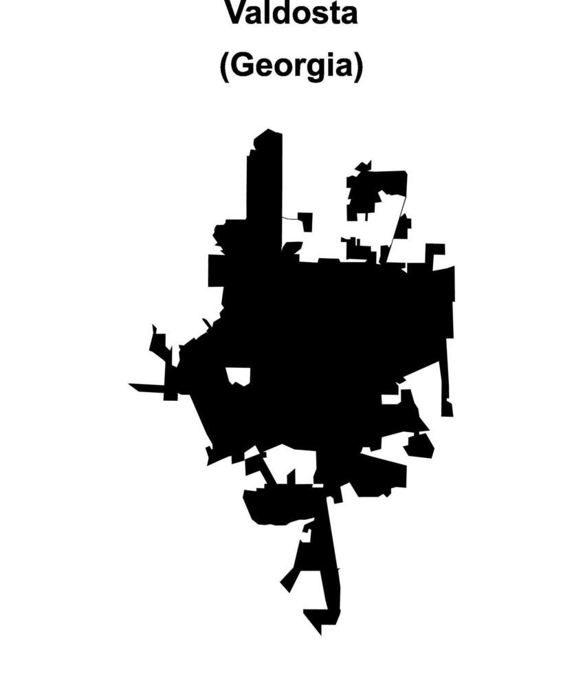 Valdosta, Georgia blank outline map vector