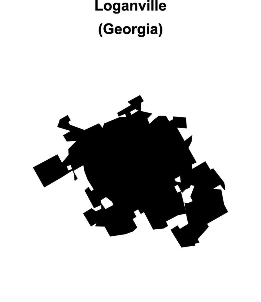 Loganville, Georgia blank outline map vector
