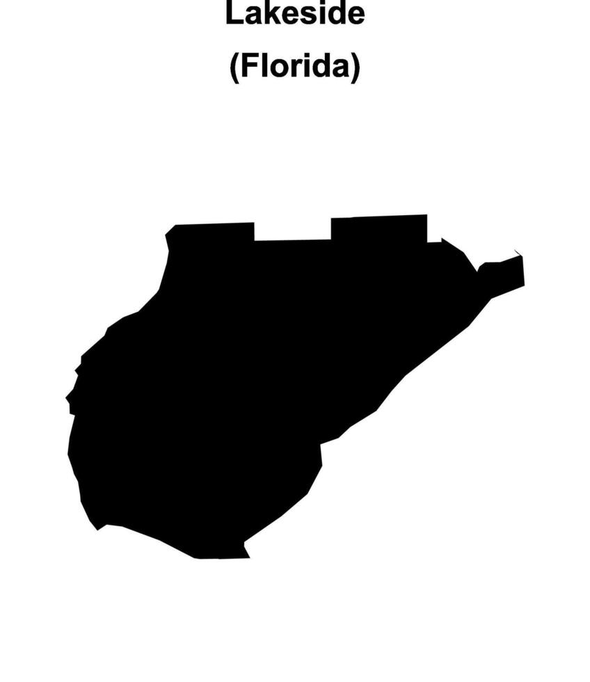 Lakeside, Florida blank outline map vector