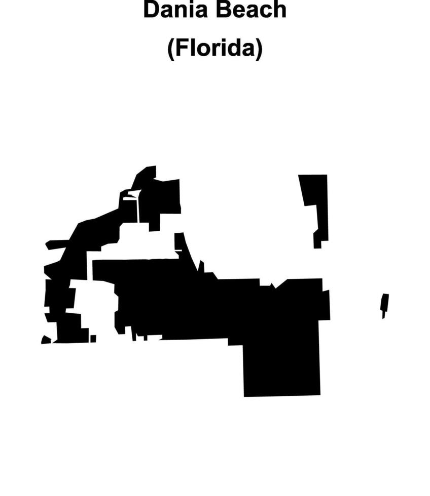 Dania Beach, Florida blank outline map vector