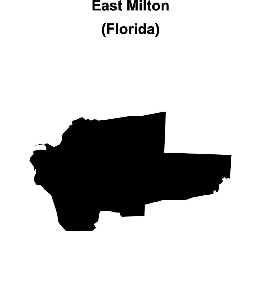 East Milton, Florida blank outline map vector