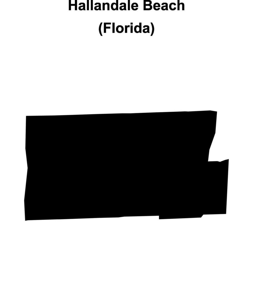 Hallandale Beach Florida blank - Hallandale Beach Florida Blank Outline Map Free Vector
