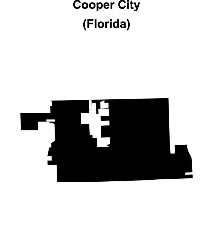 Cooper City, Florida blank outline map vector