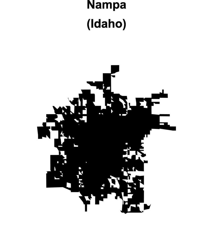 Nampa, Idaho blank outline map vector