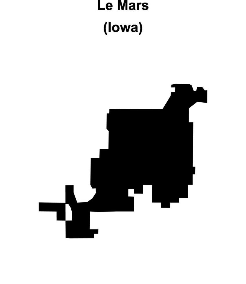 Le Mars, Iowa blank outline map vector
