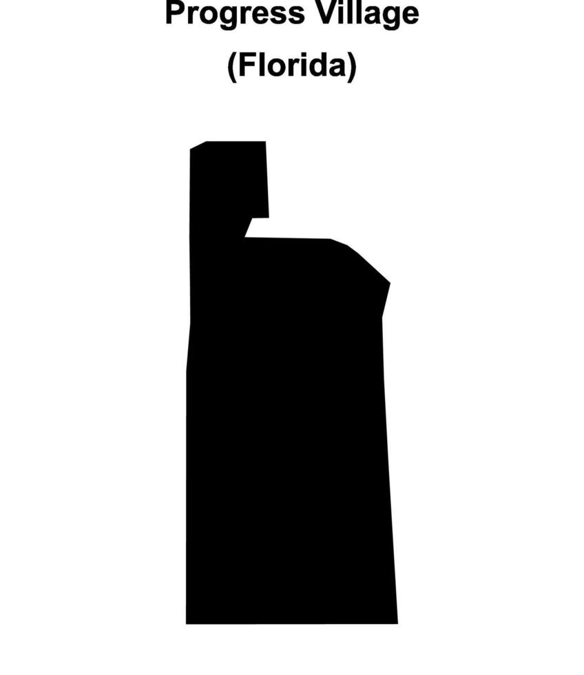 Progress Village, Florida blank outline map vector