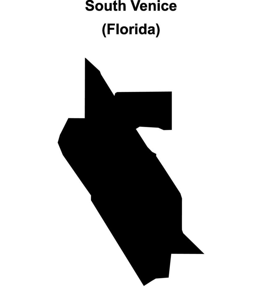 South Venice, Florida blank outline map vector