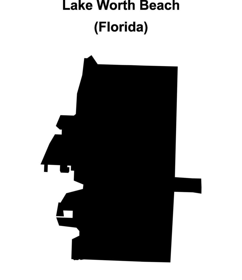 Lake Worth Beach, Florida blank outline map vector