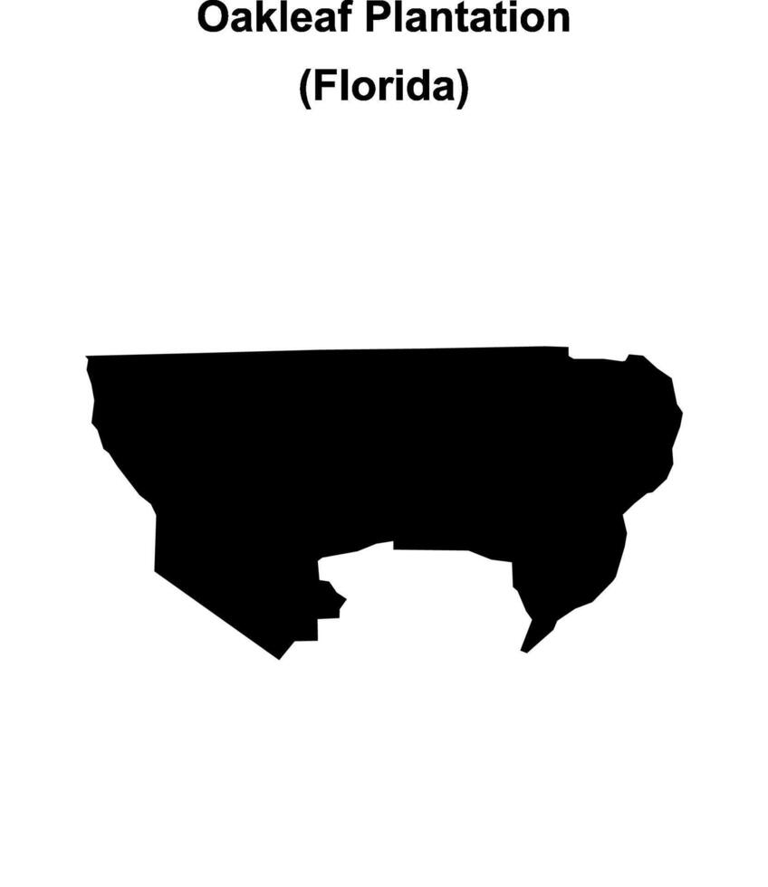 Oakleaf Plantation, Florida blank outline map vector