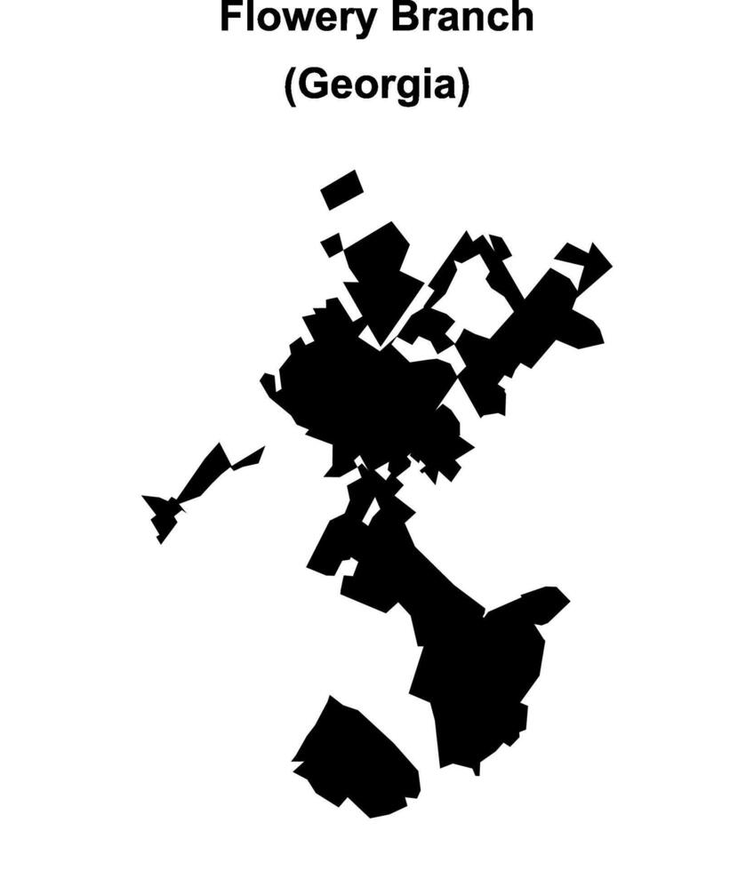 Flowery Branch, Georgia blank outline map vector