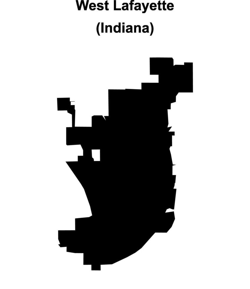 West Lafayette, Indiana blank outline map vector