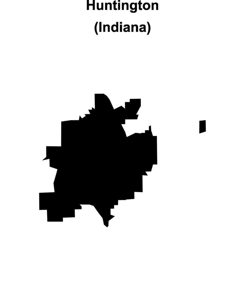 Huntington, Indiana blank outline map vector
