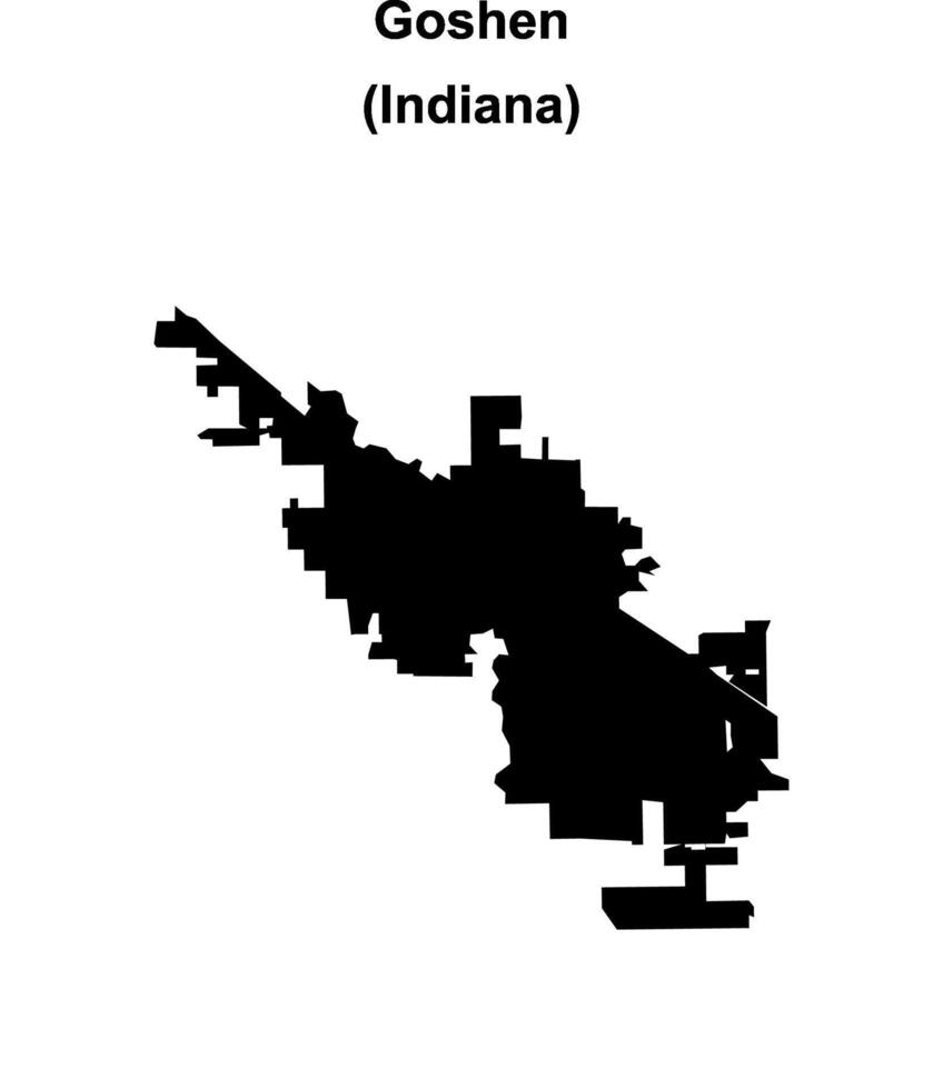 Goshen, Indiana blank outline map vector