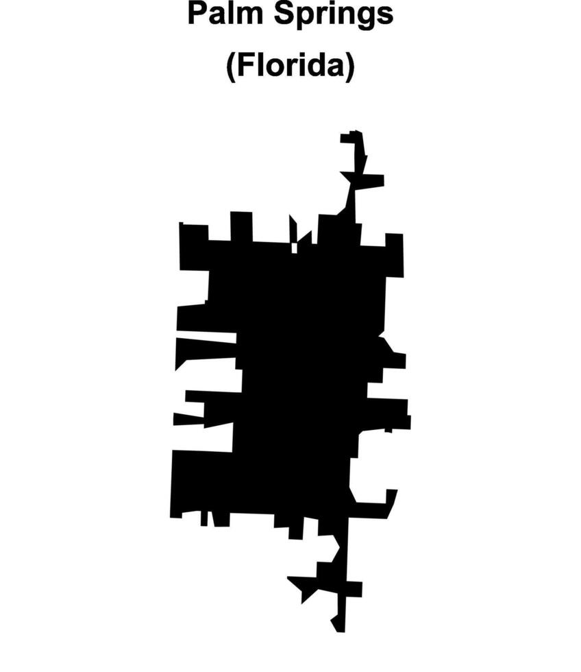 Palm Springs, Florida blank outline map vector