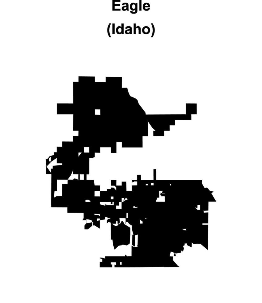 Eagle, Idaho blank outline map vector