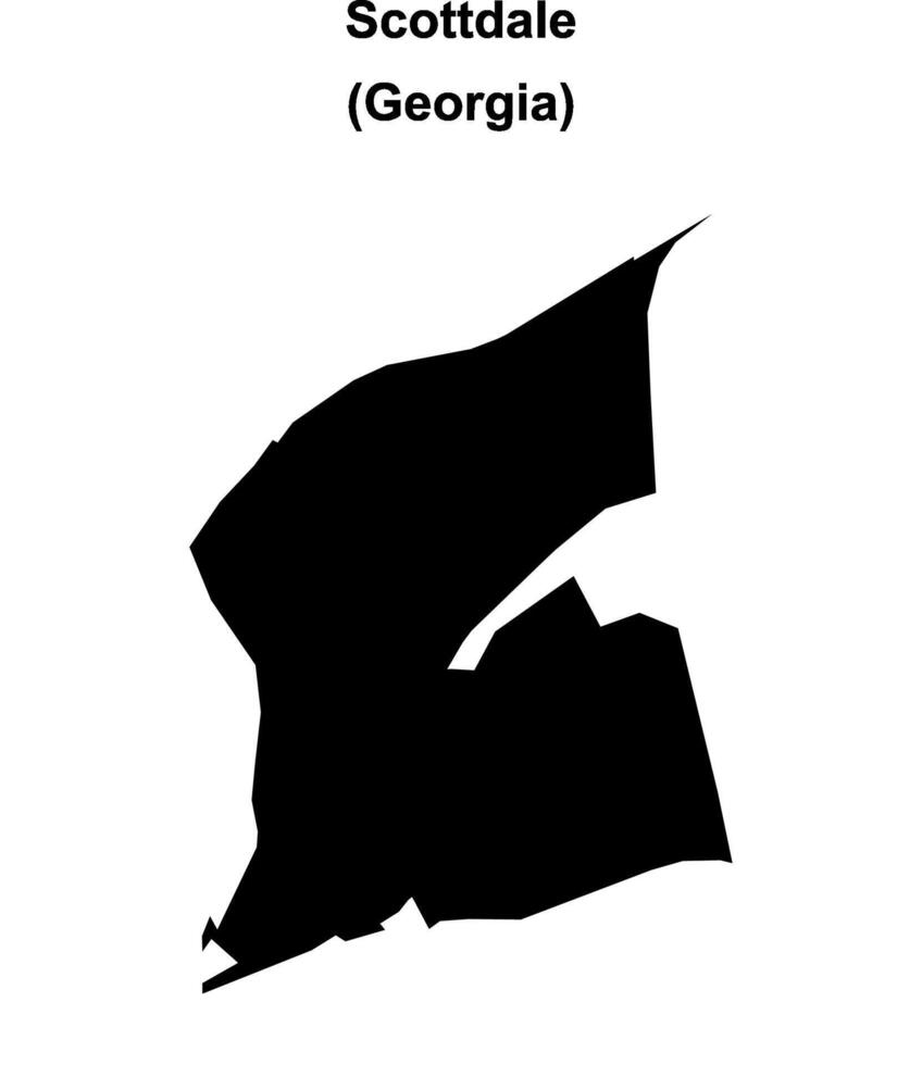 Scottdale, Georgia blank outline map vector