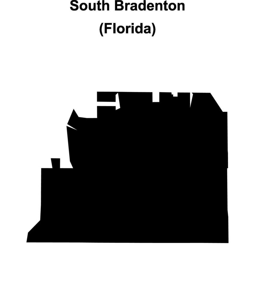 South Bradenton, Florida blank outline map vector
