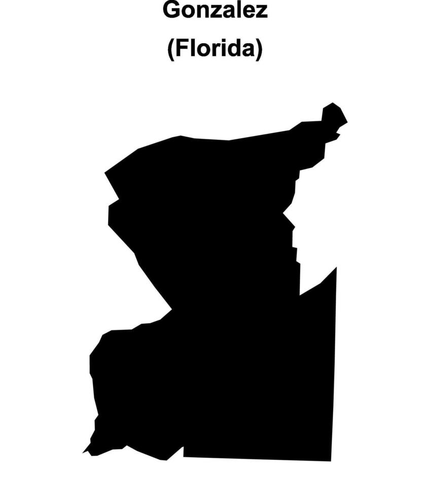 Gonzalez, Florida blank outline map vector
