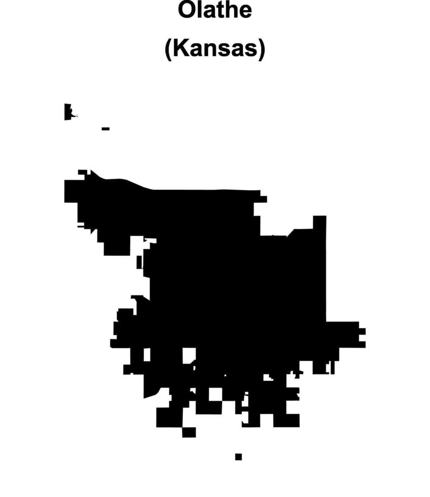 Olathe, Kansas blank outline map vector
