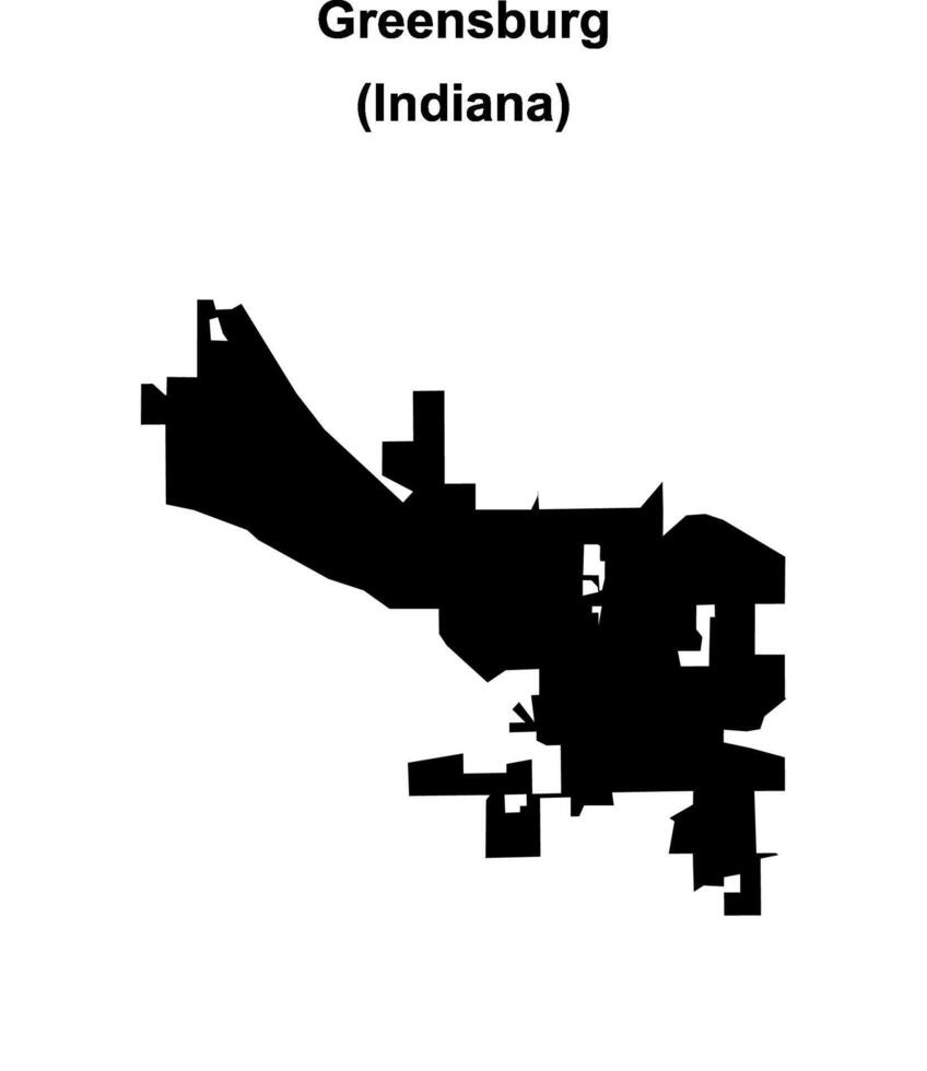Greensburg, Indiana blank outline map vector