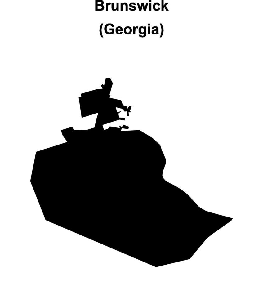 Brunswick, Georgia blank outline map vector