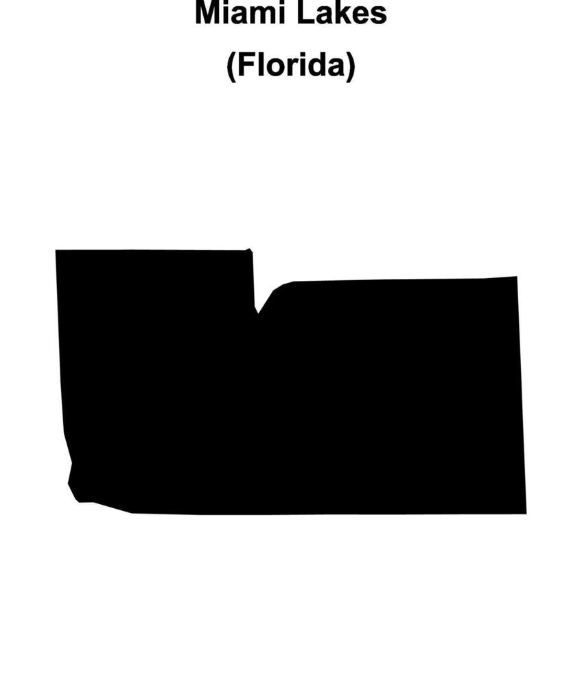 Miami Lakes, Florida blank outline map vector