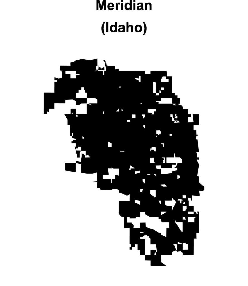 Meridian, Idaho blank outline map vector