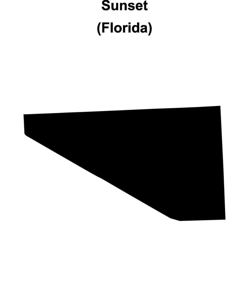 Sunset, Florida blank outline map vector