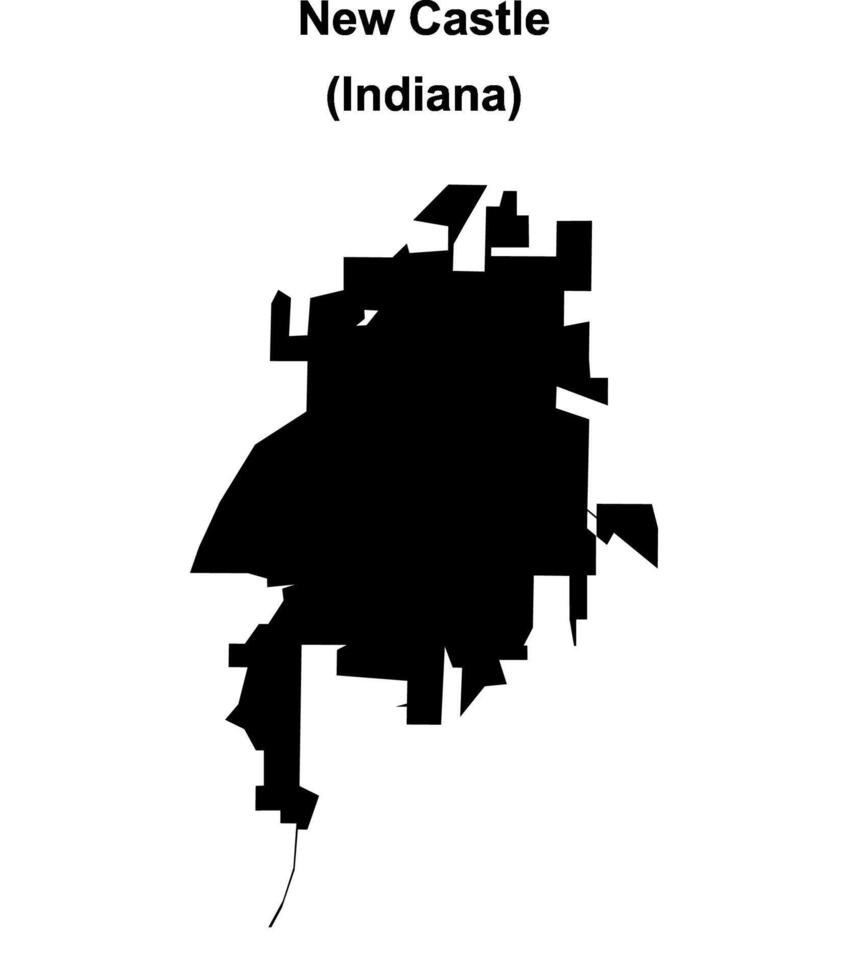 New Castle, Indiana blank outline map vector