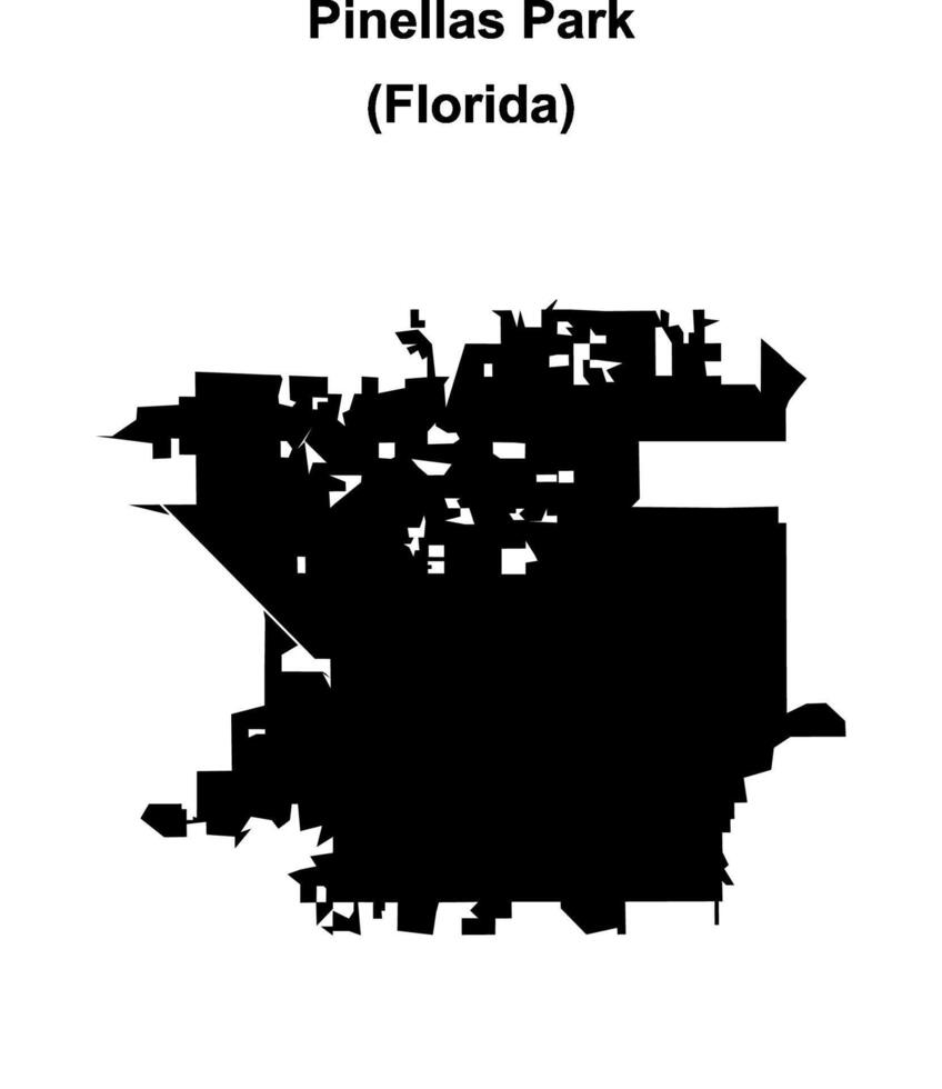 Pinellas Park, Florida blank outline map vector