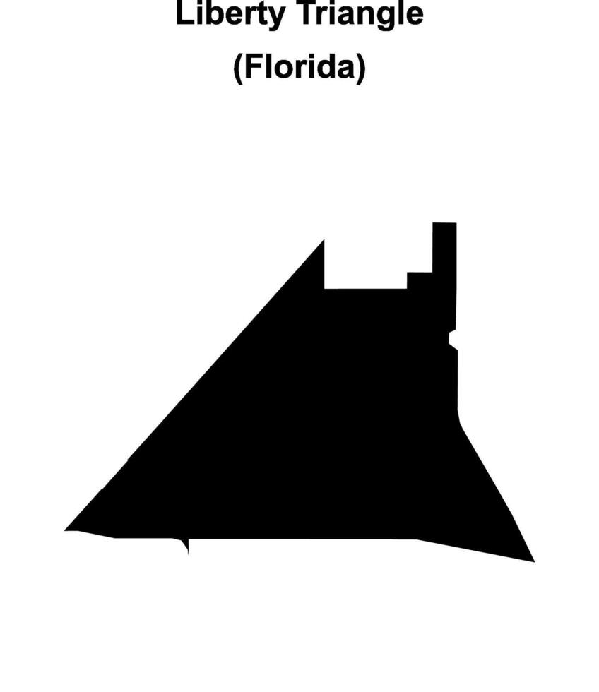 Liberty Triangle, Florida blank outline map vector