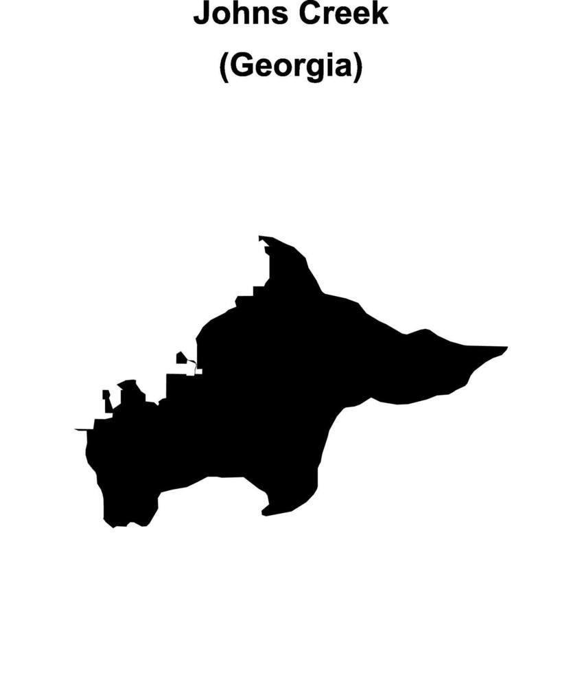 Johns Creek, Georgia blank outline map vector