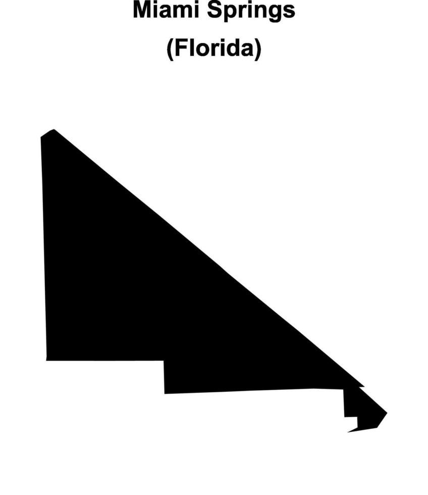 Miami Springs, Florida blank outline map vector