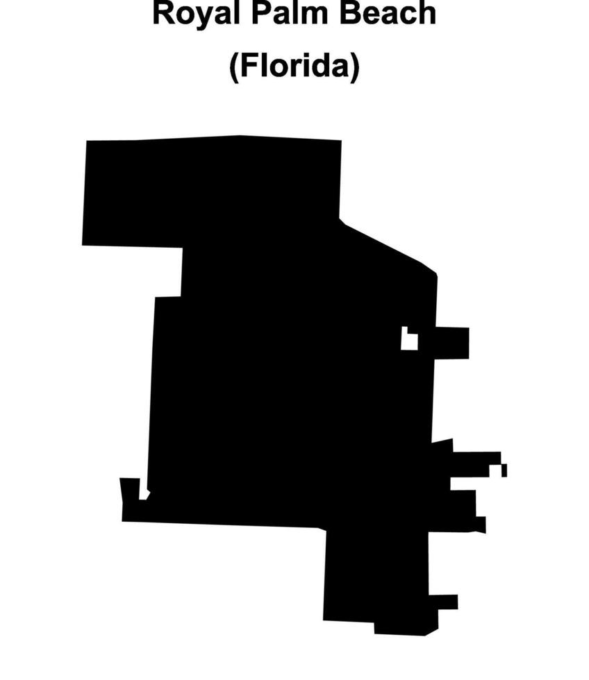 Royal Palm Beach, Florida blank outline map vector