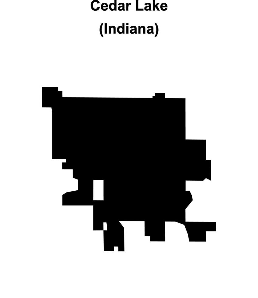 Cedar Lake, Indiana blank outline map vector