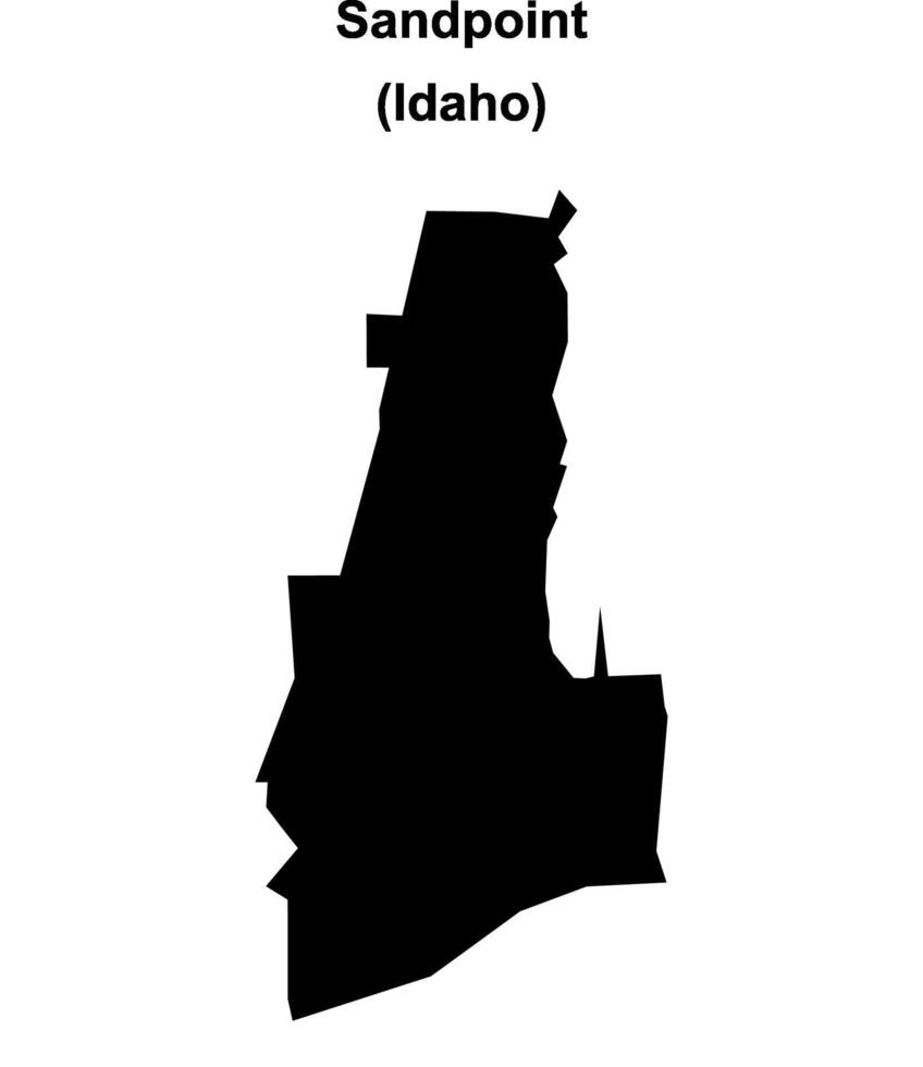 Sandpoint, Idaho blank outline map vector