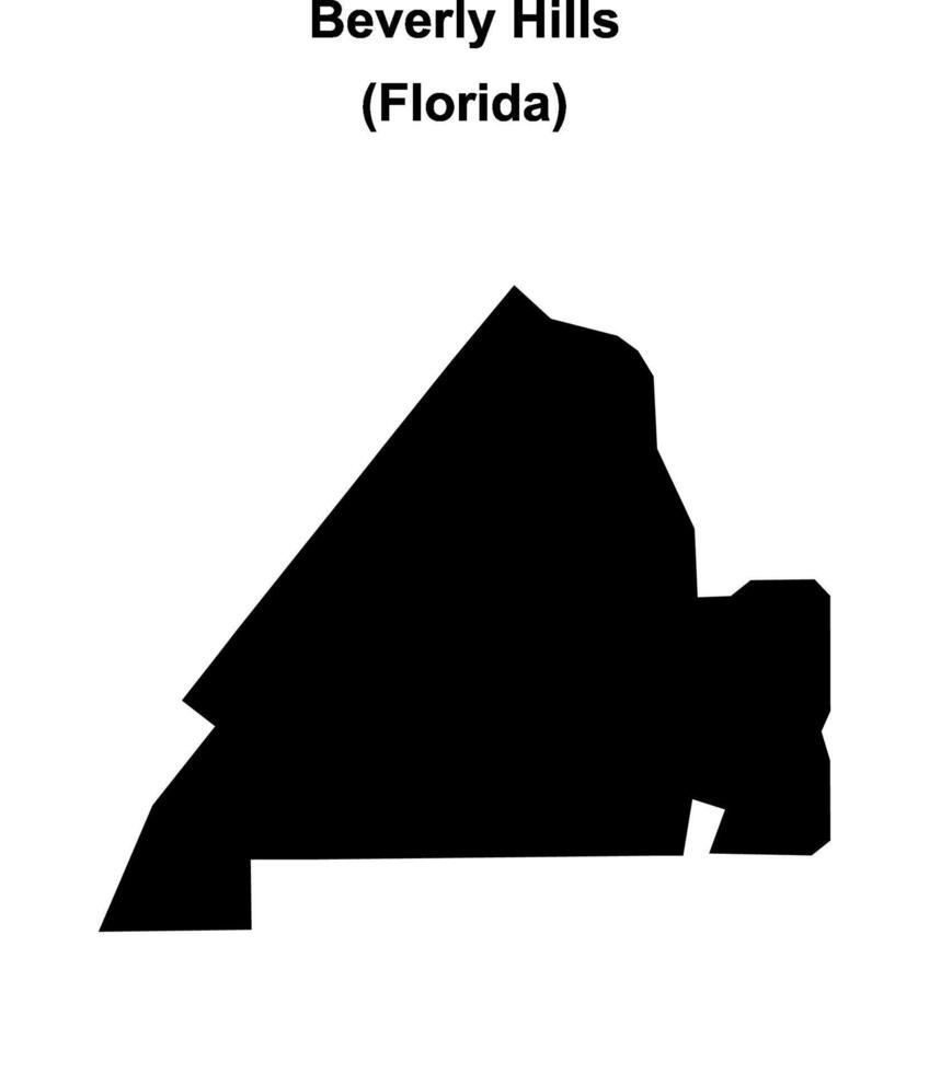 Beverly Hills, Florida blank outline map vector