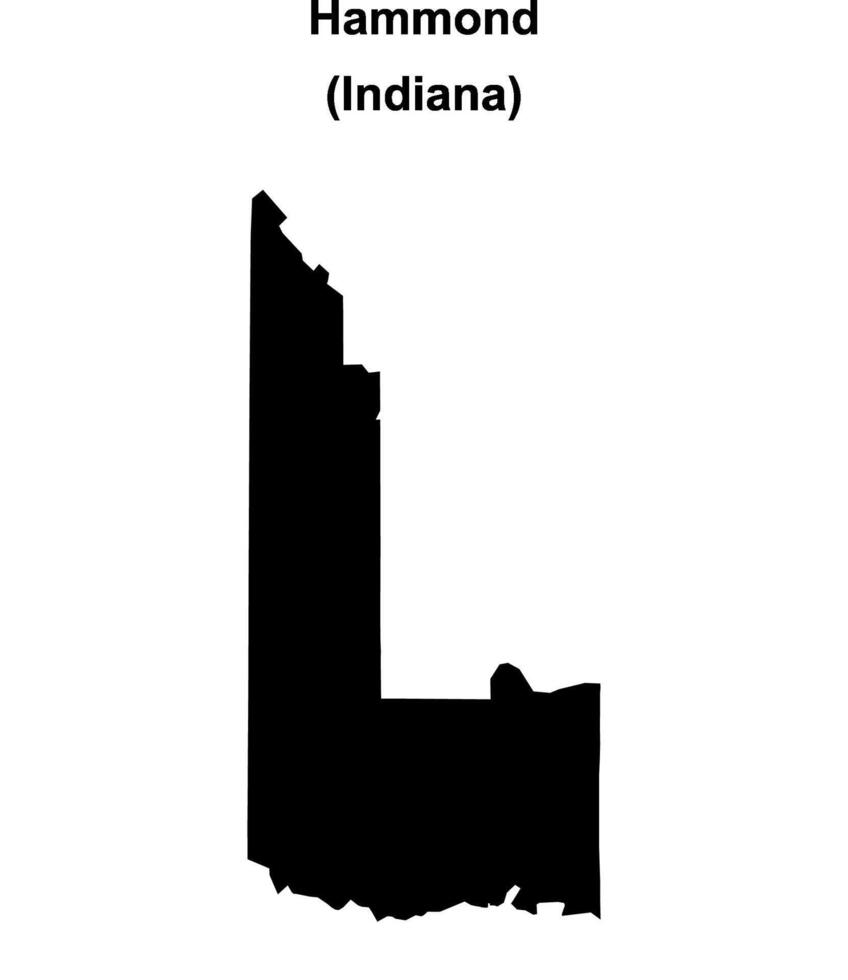 Hammond, Indiana blank outline map vector