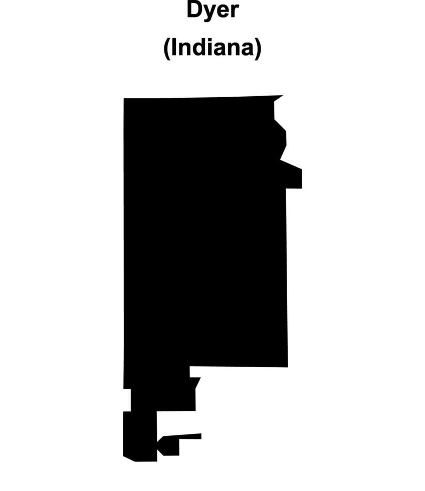 Dyer, Indiana blank outline map vector