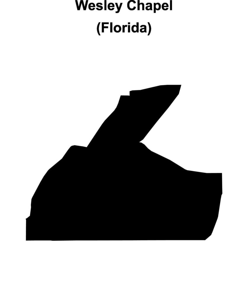 Wesley Chapel, Florida blank outline map vector