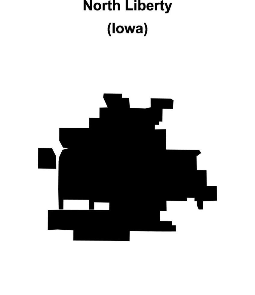 North Liberty, Iowa blank outline map vector