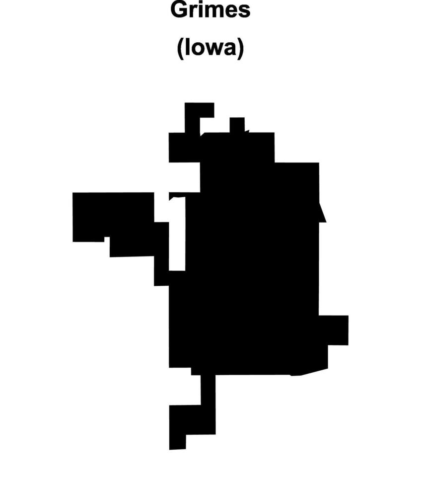 Grimes, Iowa blank outline map vector