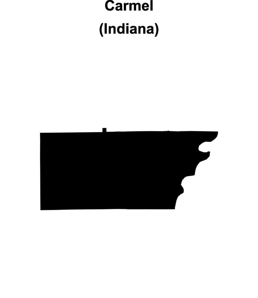 Carmel, Indiana blank outline map vector