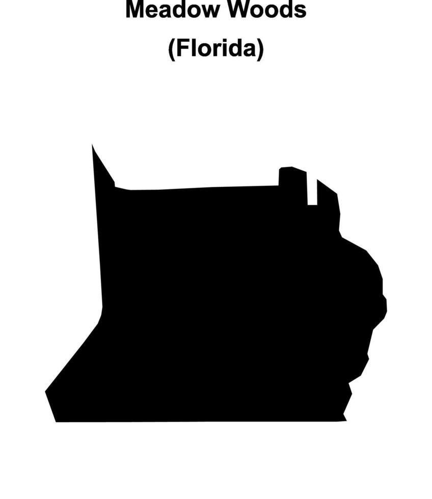 Meadow Woods, Florida blank outline map vector