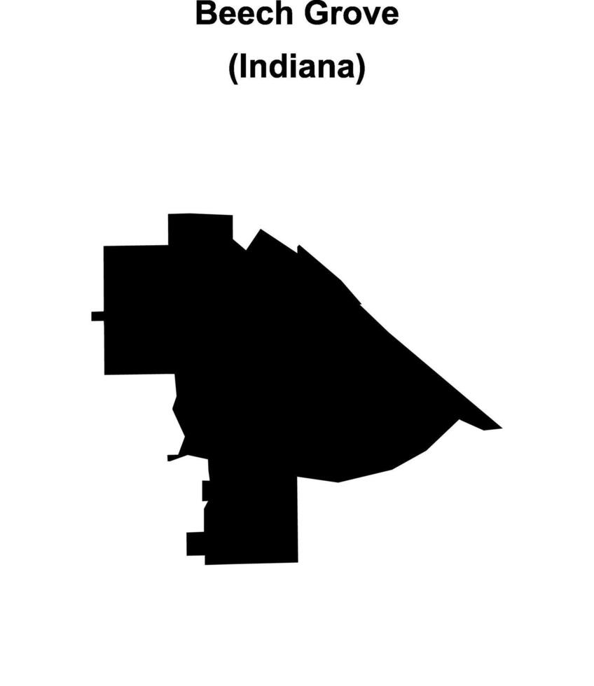 Beech Grove, Indiana blank outline map vector