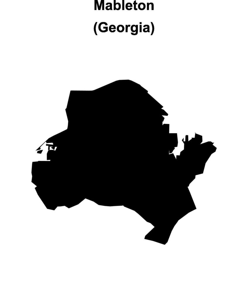 Mableton, Georgia blank outline map vector