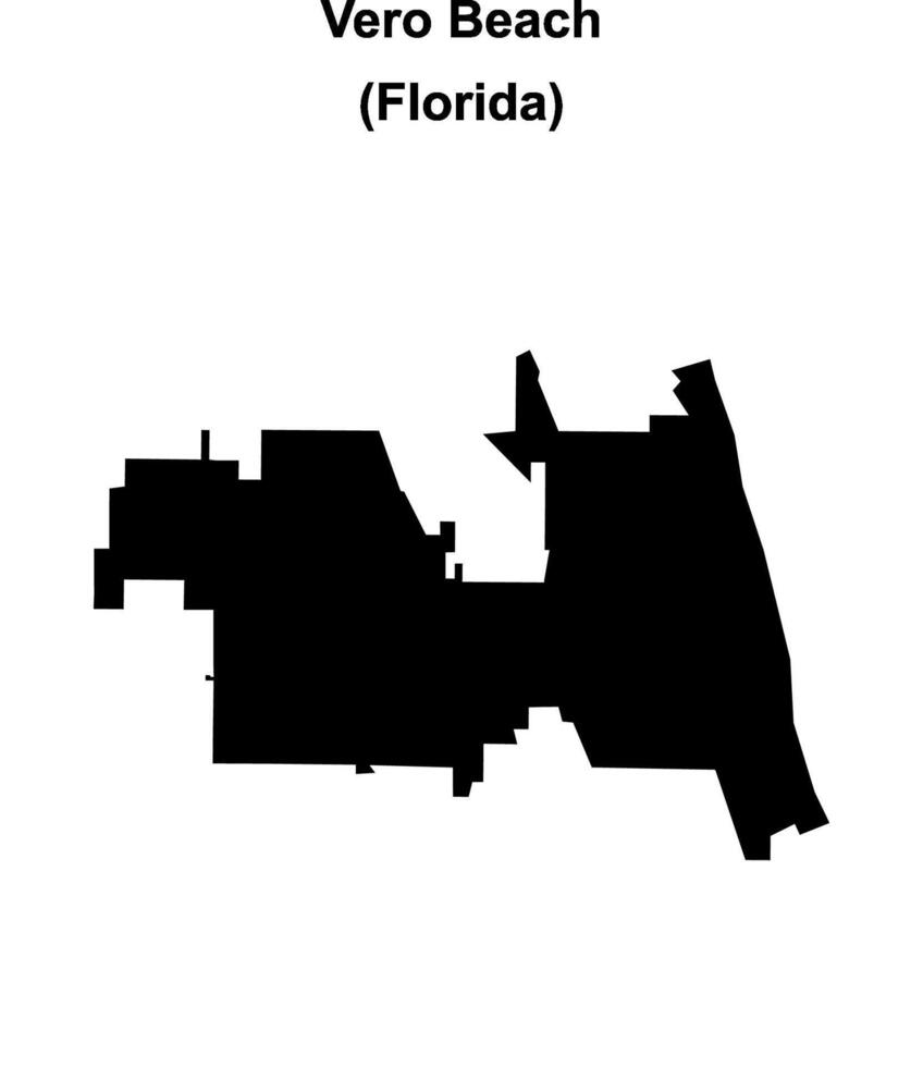 Vero Beach, Florida blank outline map vector